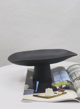 简约现代树脂高脚装饰品客厅餐桌茶几收纳托盘摆件样板间果盘创意