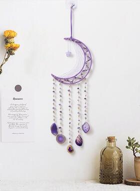 外贸 月亮紫色 厂家直销紫水晶挂饰墙壁吊饰家居碎石