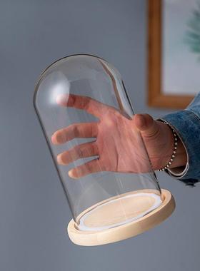 永生花玻璃罩圆球形应援棒手办摆件展示盒EVA防脱落复古炭烧卡扣