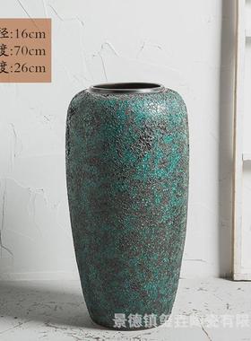 插花陶瓷落地花瓶中式复古大花瓶装饰摆件客厅酒店软装花器景德镇