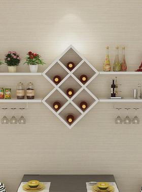 d！现代简约悬挂式红酒架酒柜墙上置物架餐厅创意壁挂墙壁装饰架