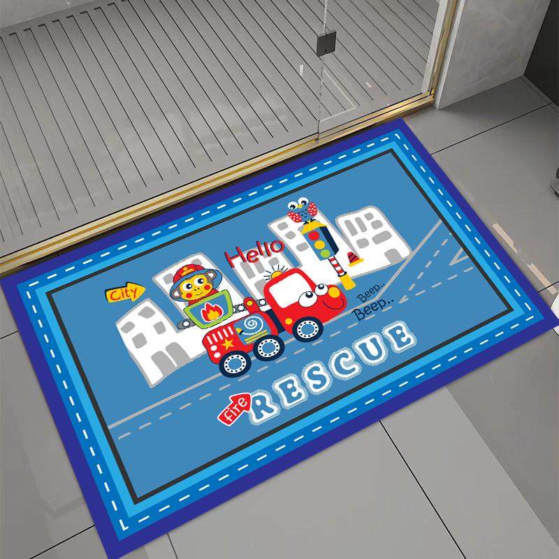 卡通工程小汽车软硅藻泥浴室门口地垫洗手间吸水防摔防滑脚垫速干,淘宝优惠券,粉丝福利购,淘宝优惠卷