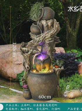 rkt4阳台装饰落地假山流水喷泉庭院装饰造景院内鱼池景观摆件