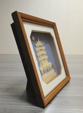 黄鹤楼立体金箔画湖北武汉特色文化工艺品礼品摆件纪念品外事礼品