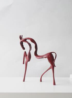 新中式铸铁马桌面艺术摆件客厅书房酒柜电视柜玄关茶几家居装饰品