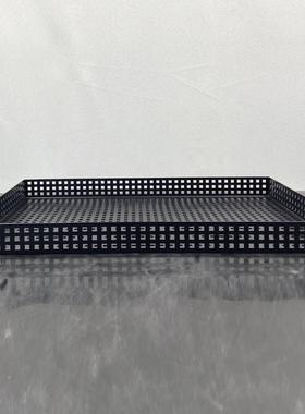 现代简约镂空折叠网片屏风摆件金属网格托盘样板房售楼处软装饰品