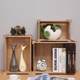 Retro wooden box wooden frame custom solid wood storage box display supermarket display wooden basket rectangular wooden crate red wine box