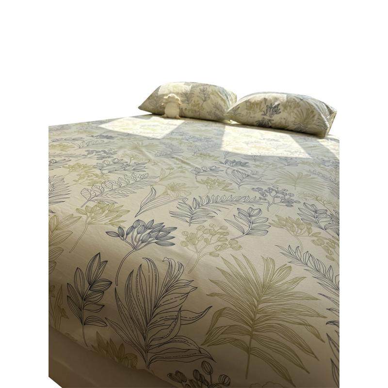 绿色田园风纯棉全棉床笠床单单件1.35公寓宿舍床罩单品保护套枕套,淘宝优惠券,粉丝福利购,淘宝优惠卷