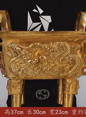 聚宝铜鼎铜香炉龙鼎方鼎宝鼎摆件吉祥鼎盛千秋四方鼎客厅家居饰品