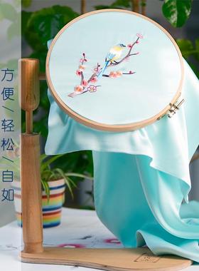 手工木质绣绣绷十字绣架子十字绣配件湘绣台式绣绷苏绣花圈