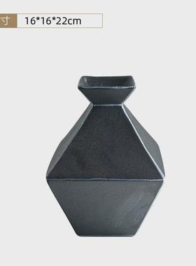 现代简约创意几何菱形树脂花瓶样板间售楼处客厅摆件花器家居装饰