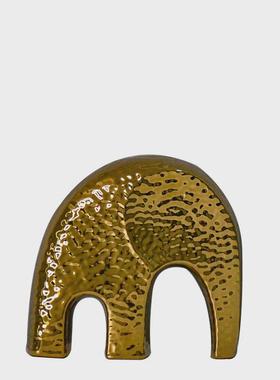 北欧简约创意异形镀金色花器摆件轻奢家居装饰品客厅桌面果盘