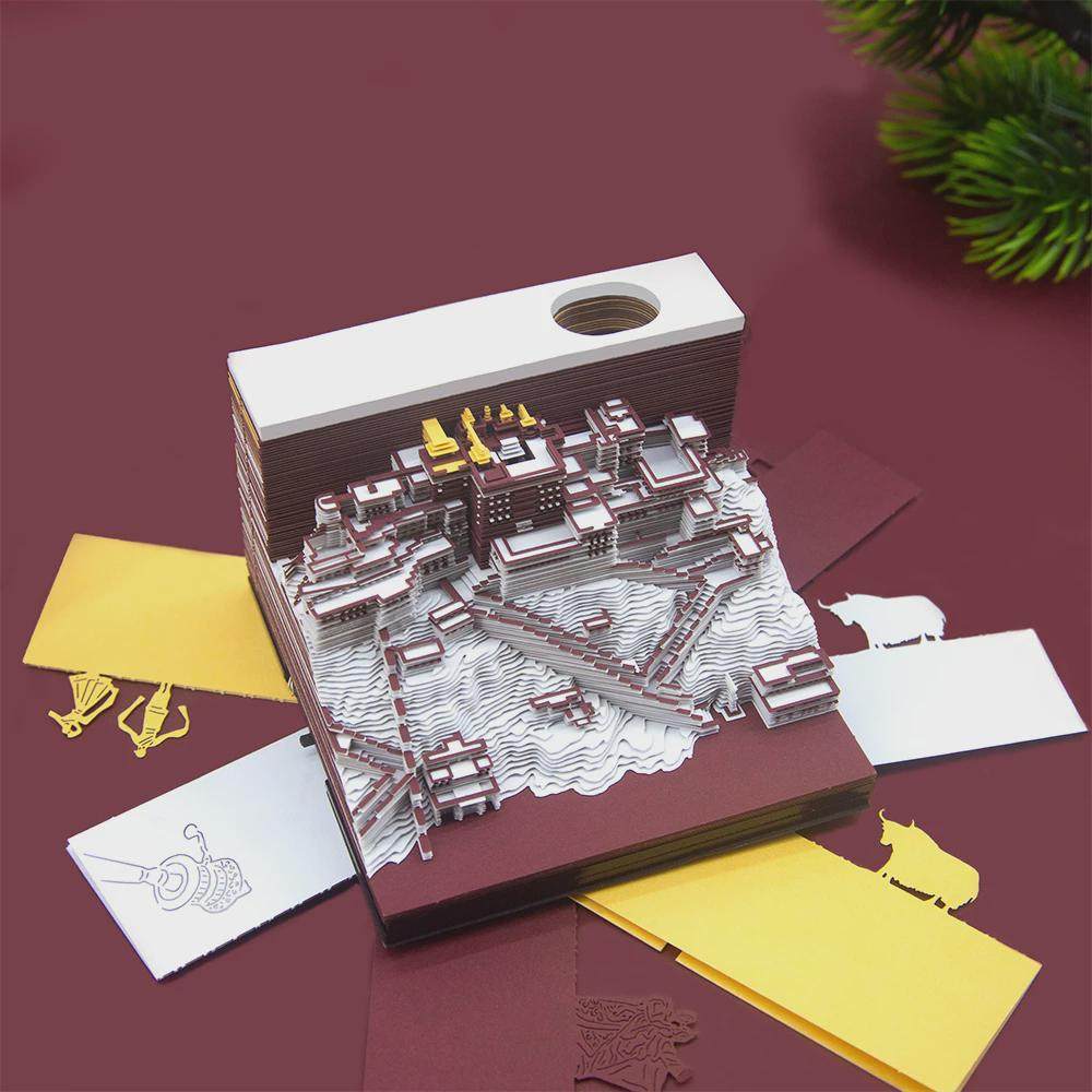 立体纸雕便签本西藏拉萨景点布达拉宫模型灯光文创纪念品,淘宝优惠券,粉丝福利购,淘宝优惠卷