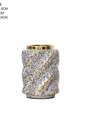 ins风高颜值陶瓷花瓶高档电镀北欧风花瓶家居客厅装饰品插花器皿