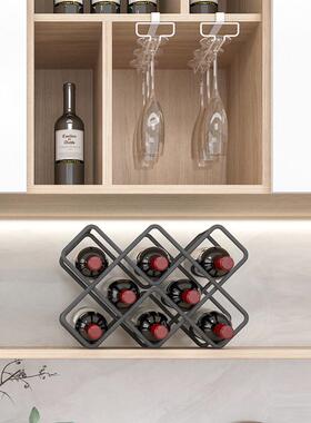 13y红酒架摆件轻奢家用红酒格子架菱形格葡萄酒架斜放酒瓶置物架