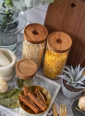 北欧样板间厨房实木菜板软装饰品花器小摆件大理石托盘食材罐摆设