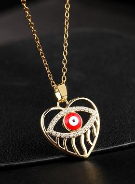 光明会全视之眼戒指项链共济会徽章网红街拍同款饰品钛钢锁骨链彩