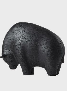 大千黑白动物牛儿童房摆设组合砂岩摆件造型动物树脂工艺品