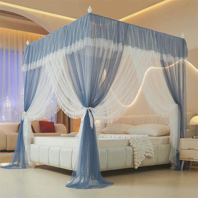 宫廷落地蚊帐双层纱双人家用1米8带.5床支架三开门公主风老式纹帐,淘宝优惠券,粉丝福利购,淘宝优惠卷