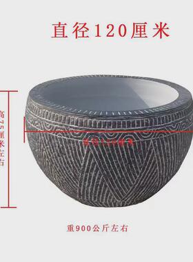 仿古青石石缸户外圆形石缸石头缸庭院养鱼石缸石雕鱼缸荷花缸