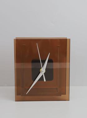 现代简约样板间烟灰时钟座钟摆件客厅茶几电视柜水晶家居软装饰品