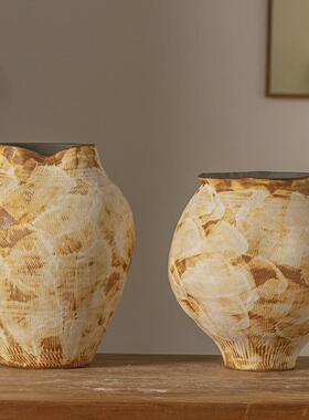 景德镇台面艺术陶瓷摆件风寂侘花瓶装饰品手绘陶瓷民宿现代软装