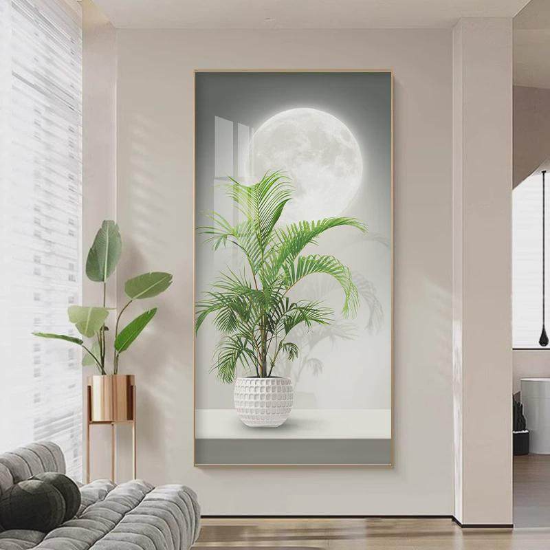 北欧玄关装饰画绿植走廊过道挂画奶油风肌理画客厅入户门竖版壁画,淘宝优惠券,粉丝福利购,淘宝优惠卷