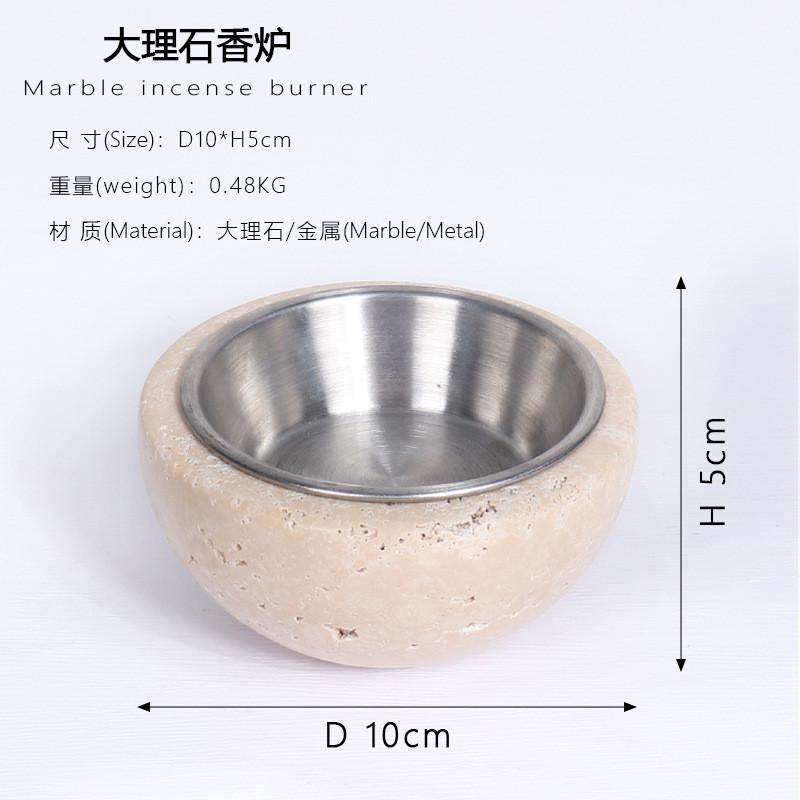 侘寂风天然大理石香薰炉创意家用客厅电视柜桌面软装饰品摆件,淘宝优惠券,粉丝福利购,淘宝优惠卷