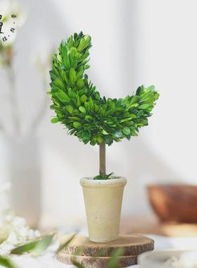 馨颜植手工桌面摆件居装饰品客厅室内绿植月亮树礼物