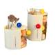 Dopamine makeup brush powder puff storage box desktop dressing table cotton beauty egg storage rack rotating dustproof