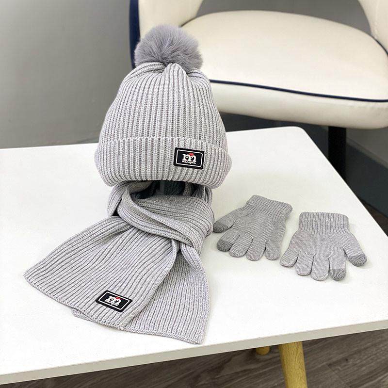 儿童帽子冬季男童围巾手套三件套装一体加绒保暖女宝宝毛线帽,淘宝优惠券,粉丝福利购,淘宝优惠卷
