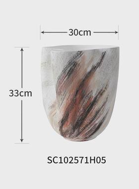 傲美斯omaysn手绘陶瓷花瓶家居装饰品花瓶大口径客厅摆件陶瓷制品