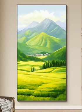 15n日照金山入户玄关装饰画山水风景油画客厅壁画走廊过道感