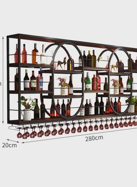 酒柜壁挂式置物架子酒架铁艺客厅酒吧餐厅装饰挂墙红酒展示架吧台