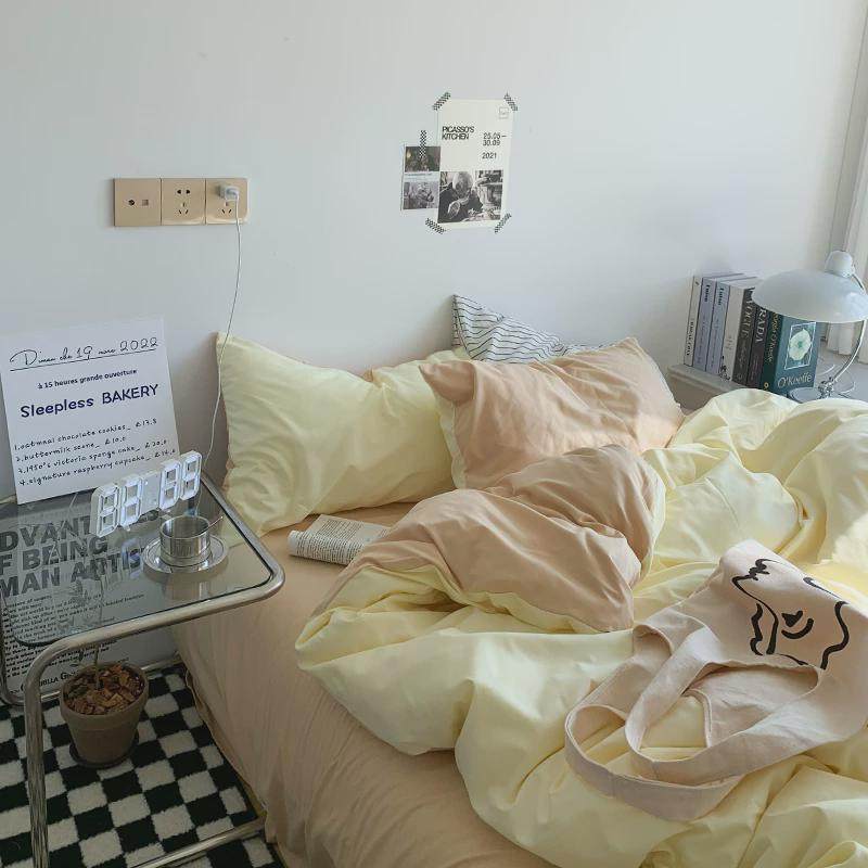 芝士奶茶~双拼水洗棉四件套1.8床上用品被罩单双人学生宿舍三件套,淘宝优惠券,粉丝福利购,淘宝优惠卷