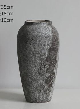 斑驳陶瓷侘寂风小花瓶摆件客厅水养复古粗陶陶罐干花插花花瓶