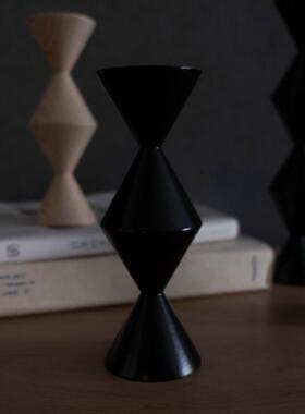 后弄|无尽之柱摆件实木烛台 抽象几何榉木雕塑民宿装饰品拍照道具