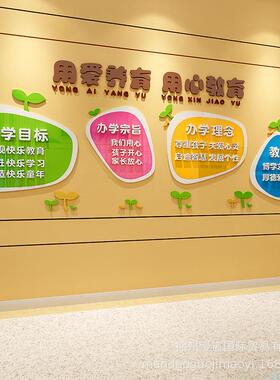 幼儿园楼梯走廊墙面装饰环创主题墙春天开学办园理念墙贴3d立体