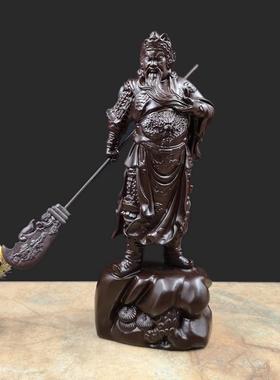 实木摆件关公像供奉神像家用武关公雕关二爷关羽开业乔迁礼品