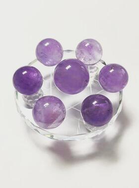 天然白黄紫水晶球七星桌面摆件多种水晶玉石家居玄关客厅办公室阵