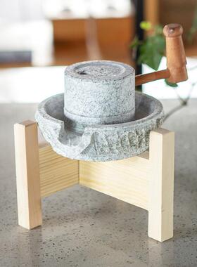 批发小石磨家用磨盘老石磨青石石磨家用磨盘手工石磨家用迷你豆