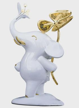 大型玻璃钢大象摆件创意仿真动物商场广场景观美陈卡通雕塑定制