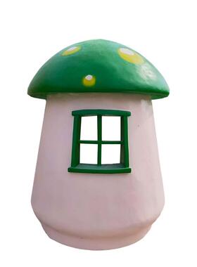 来图制作玻璃钢树脂屋雕塑创意游乐场幼儿园蘑菇果蔬造型装饰摆件