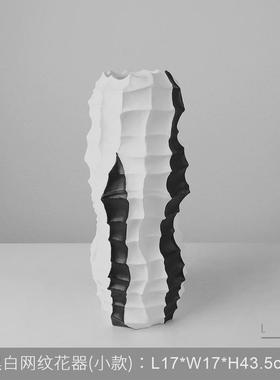 奶油风艺术几何树脂瓶花器中古风客厅玄关样板房酒柜软装饰品摆件