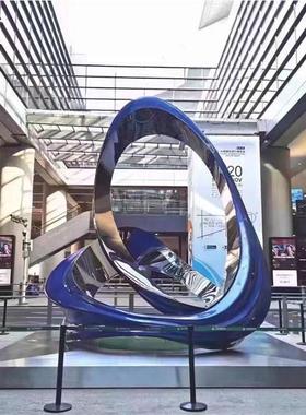 大型不锈钢园林雕塑户外艺术品摆件发光金属广场不锈钢景观雕塑