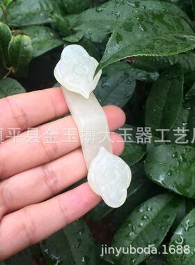 玉器东北岫玉如意笔架小摆件立体雕刻玉如意摆件挂件配饰料子干净