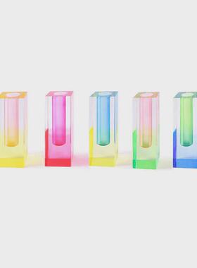 亚克力花瓶轻奢水晶花瓶摆件客厅插花仿真花现代简约欧式餐桌装饰