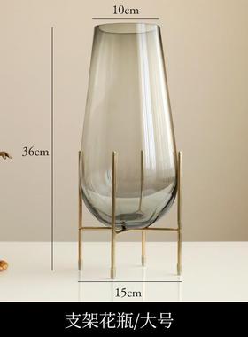 轻奢花瓶玻璃水果盘摆件现代简约家用客厅餐桌茶几高端软装装饰品