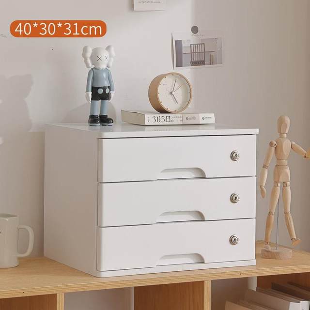 New solid wood with locks drawer storage cabinet wooden multi-functional small bedroom debris storage cabinet Japanese desktop