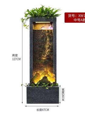 假山流水墙喷泉装饰品屏风摆件酒店前台鱼池户外水景